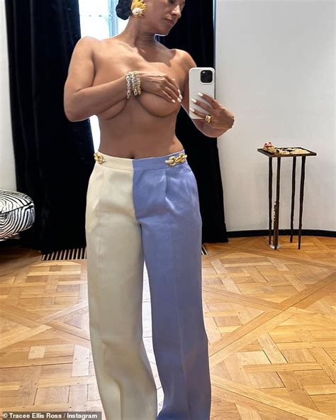 Tracee Ellis Ross 50 Flaunts Physique As She Poses Topless At