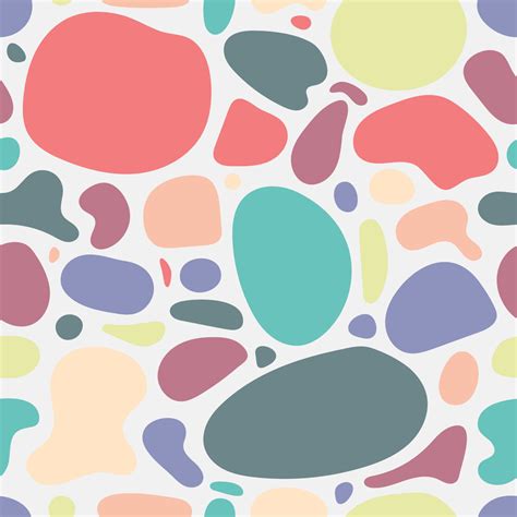 Abstract Organic Random Shapes Pebble Stone Pastel Color Seamless