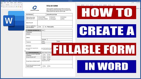 How To Create A Fillable Form In Word Microsoft Word Tutorials Youtube