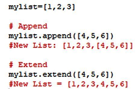Python List Append And Extend
