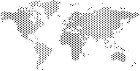 Vector Illustration Of A World Map Made Of Black Vertical Dashes In A
