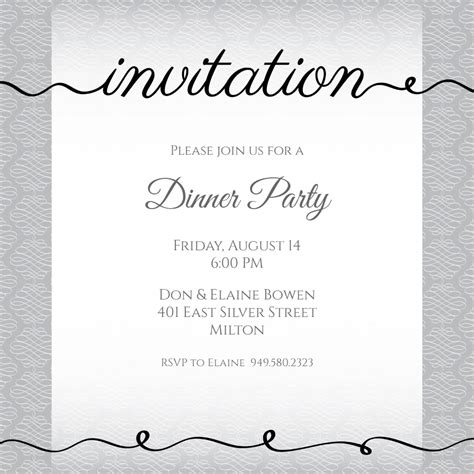 Maybe you would like to learn more about one of these? Ribbon Writing - Dinner Party Invitation Template (Free ...