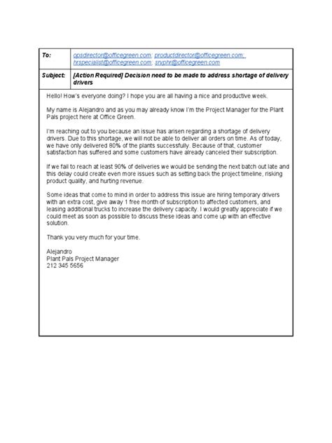 Escalation Email Template Pdf