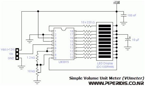 The figure below shows a schematic diagram of a vu meter circuit. vu meter circuit Page 3 : Meter Counter Circuits :: Next.gr