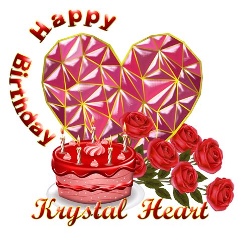 Happy Birthday Krystal Heart By Creaciones