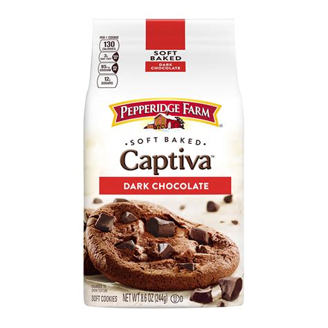 Pepperidge Farm Captiva Dark Chocolate Soft Baked Cookies 244g Bag