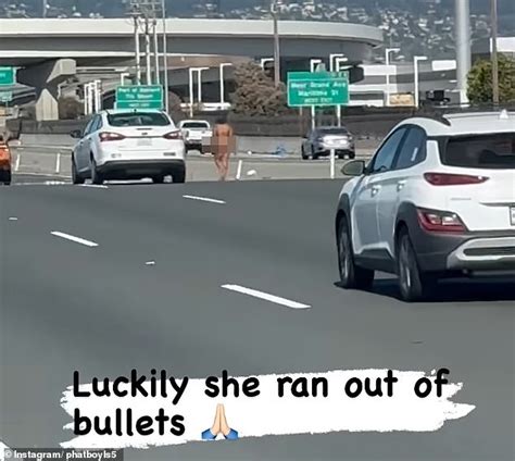 Moment Naked Woman Opens Fire On Drivers After Police Chase On San Francisco S Bay Bridge