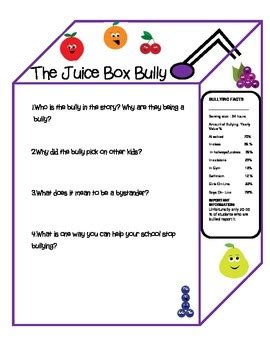 These worksheets can teach kids how to stay safe online. The Juice Box Bully- Empowering Kids to Stand up for ...