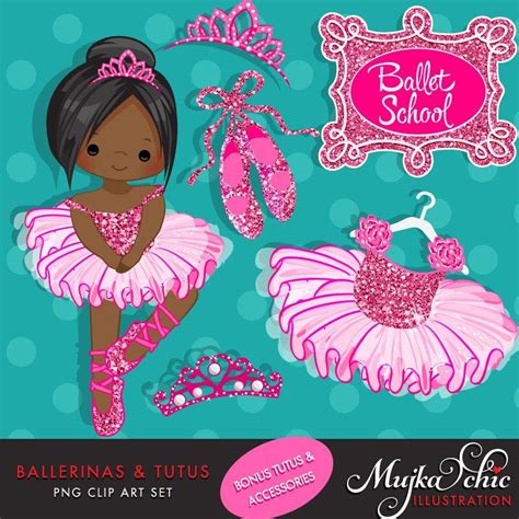 Girl Ballerinas And Tutus Hot Pink Glitter Clipart Mujka Cliparts
