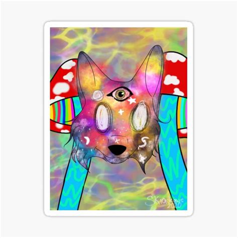 Trippy Wolf Sticker By Skiadraws Redbubble