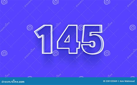 Blue 3d Symbol Of 145 Number Icon On Blue Background Stock Illustration