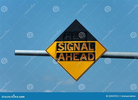 Red Signal Ahead Traffic Sign Stock Photography Image 22537012