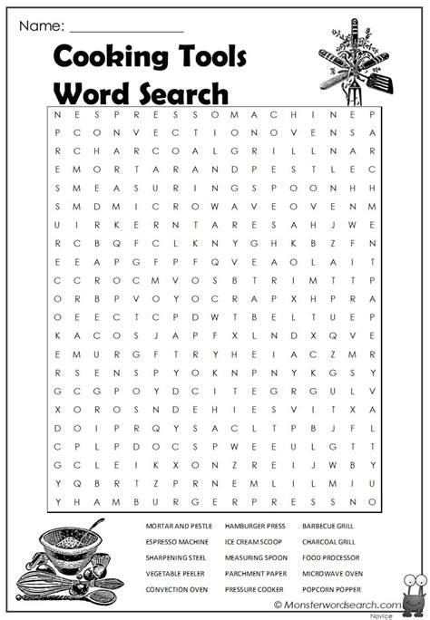 Cooking Tools Word Search In 2021 Christmas Word Search Cooking