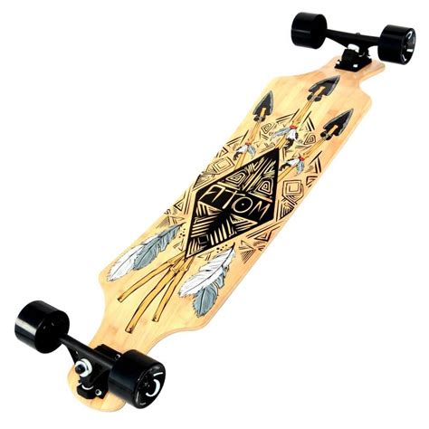 They have more grip than a drop through but less than a top mount making sliding easier. Atom 39" Drop Deck Longboard - Bamboo Tiki - California ...