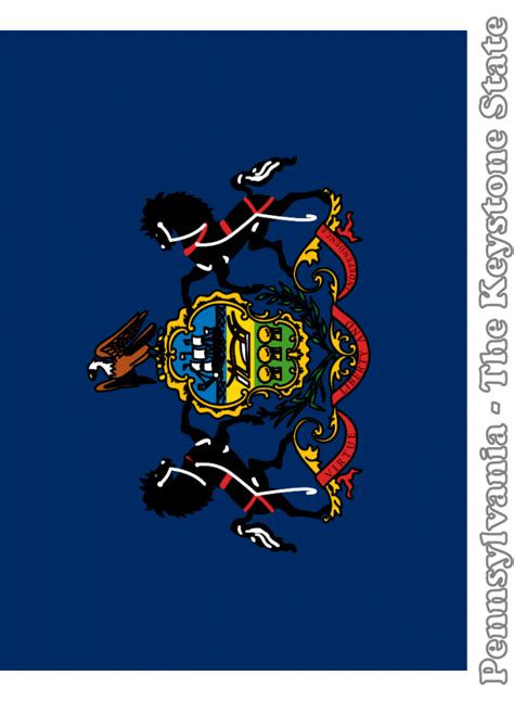 Large Vertical Printable Pennsylvania State Flag From Netstatecom