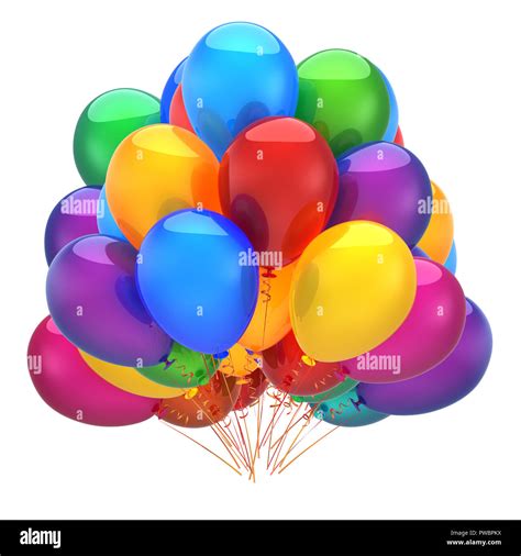 Bunch Of Party Helium Balloons Colorful Happy Birthday Decoration