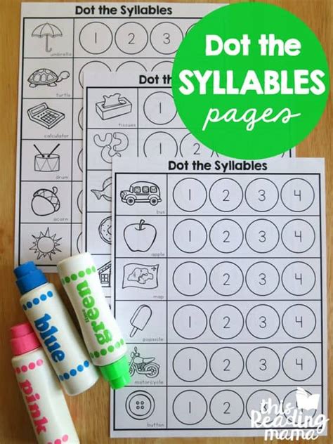 Free Printable Dot The Syllables Worksheets