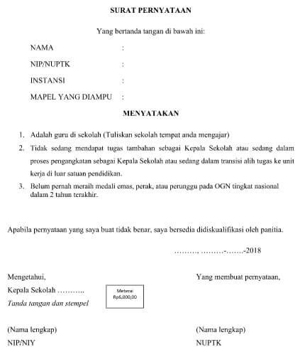 Surat pernyataan calon taruna / taruni. Contoh Surat Pernyataan Bersedia Mengganti Biaya Seleksi ...