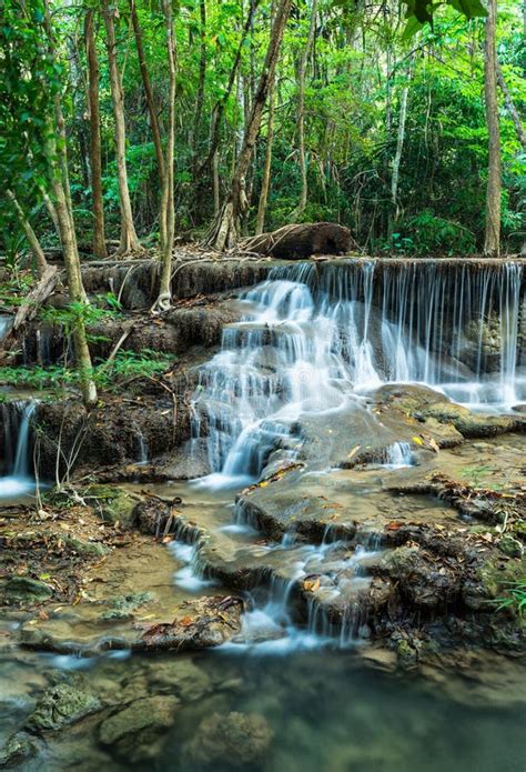 Huay Mae Khamin Waterfalls At Sri Nakarin National Park Stock Photo