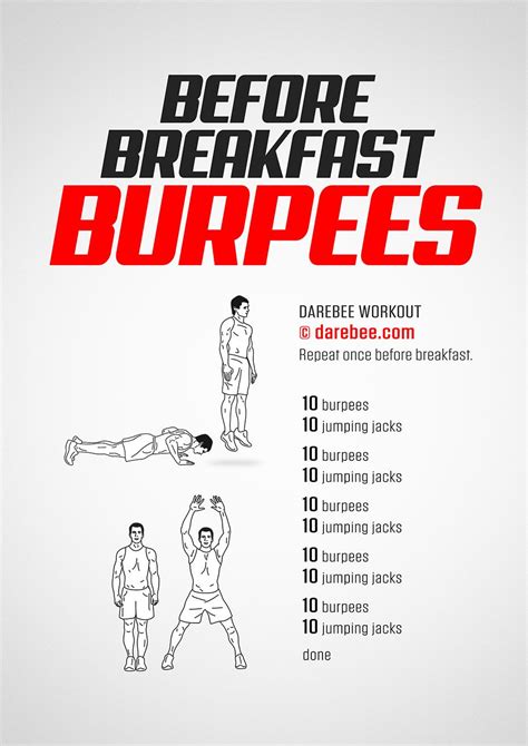 Before Breakfast Burpees Workout | Burpee workout, Workout, Aerobics workout