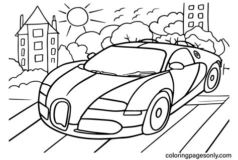 Bugatti Car Coloring Sheet Free Printable Coloring Pages