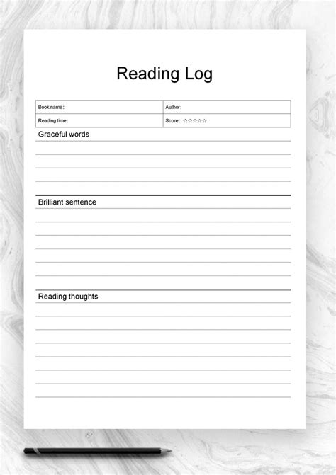 Word Of Simple Reading Logdocx Wps Free Templates