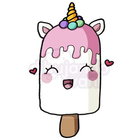 Helado Unicornio Kawaii Dibujando Con Vani