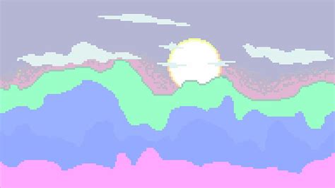 3840x2160px 4k Free Download Comfy Mountains Pixelart Pastel