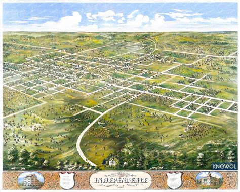 Beautifully Restored Map Of Independence Missouri From 1868 Knowol