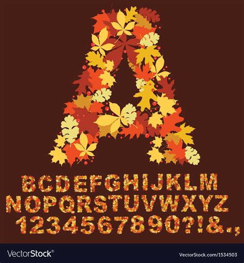 Autumn Alphabet Design Royalty Free Vector Image