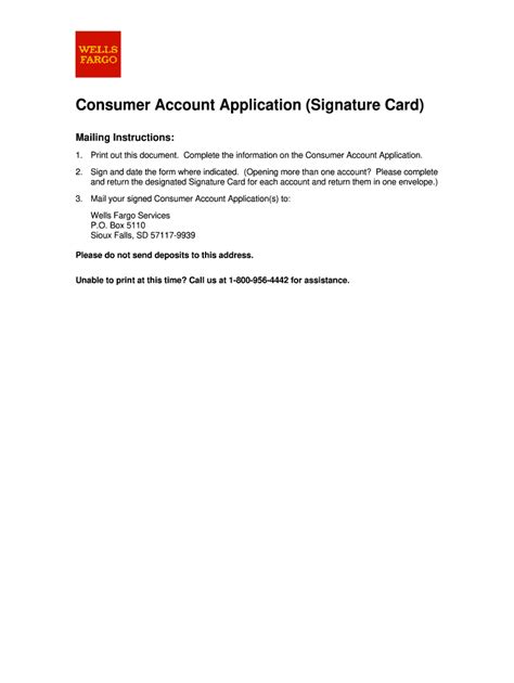 Apr 19, 2019 · wells fargo only accepts loan applications from customers with an existing account. Wells Fargo Consumer Account Application - Fill Out and ...