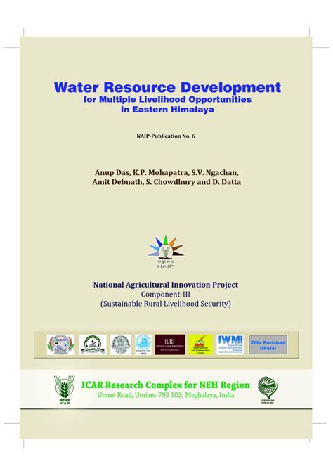 Pdf Water Resource Development For Multiple Livelihood Opportunities