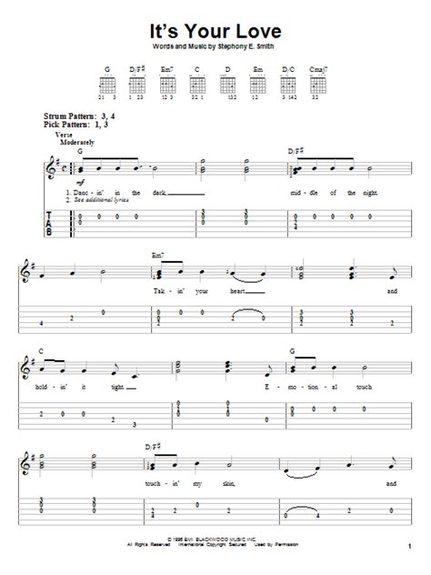 Its Your Love By Tim Mcgraw With Faith Hill Easy Guitar Tab Guitar