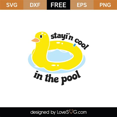Free Stayin Cool In The Pool Svg Cut File