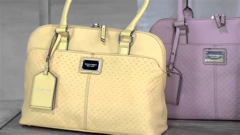 Tignanello Pebble Leather Woven Embossed RFID Domed Satchel On QVC