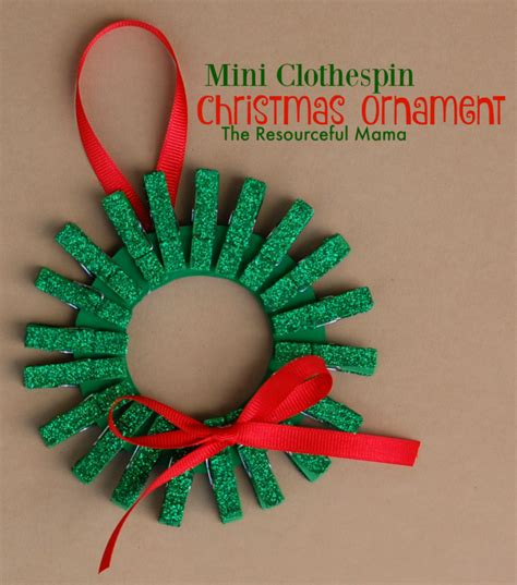 Mini Clothespin Christmas Wreath Ornament For Kids The Resourceful Mama