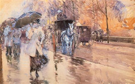 The avenue in the rain is a 1917 oil painting by the american impressionist painter childe hassam. Writing Over the Threshold: Rainy Days and Mondays