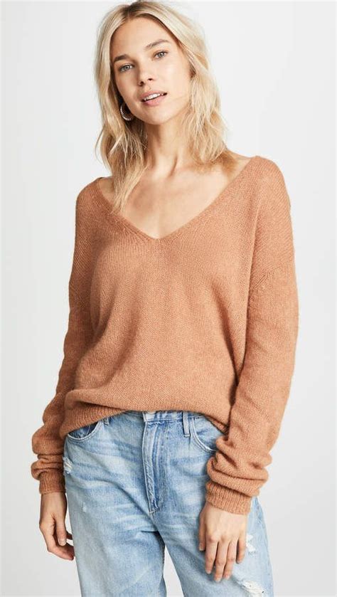 Free People Gossamer V Neck Sweater Fashion Casual Street Style Sweaters