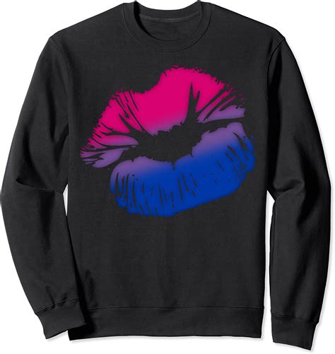 bisexual pride big kissing lips sweatshirt amazon de fashion
