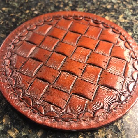 Basket Weave Leather Carving Leather Working Patterns Leather Handmade