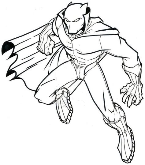Coloriage Panthère Noire. Super héros Marvel gratuit