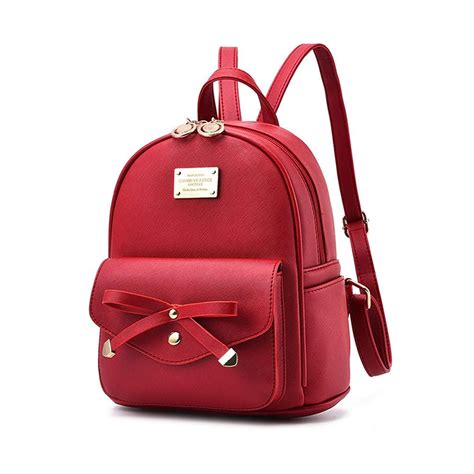 Girls Leather Mini Backpack Purse Cute Bowknot Fashion Small Backpacks