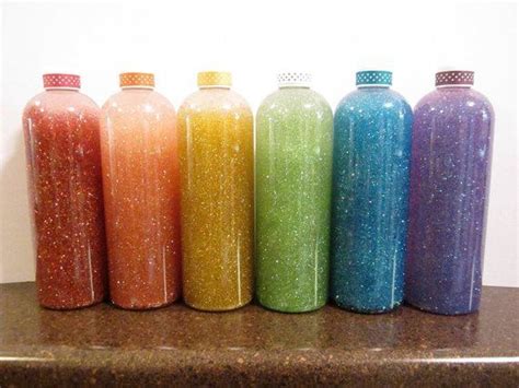 8oz X 6 Calming Glitter Bottle Rainbow Multi Pack Etsy Glitter