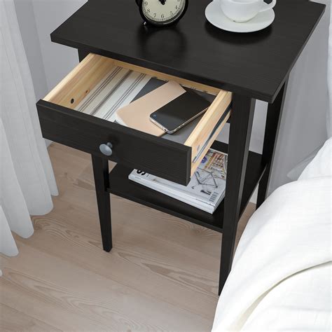 Hemnes Bedside Table Black Brown 46x35 Cm Ikea