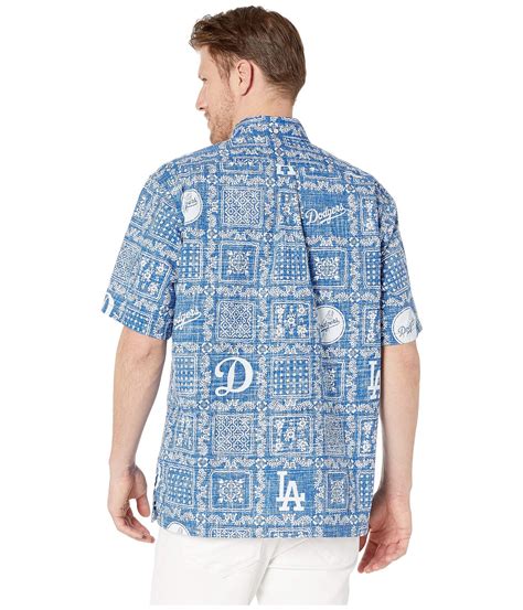 Reyn Spooner Cotton La Dodgers Lahaina Hawaiian Shirt In Blue For Men