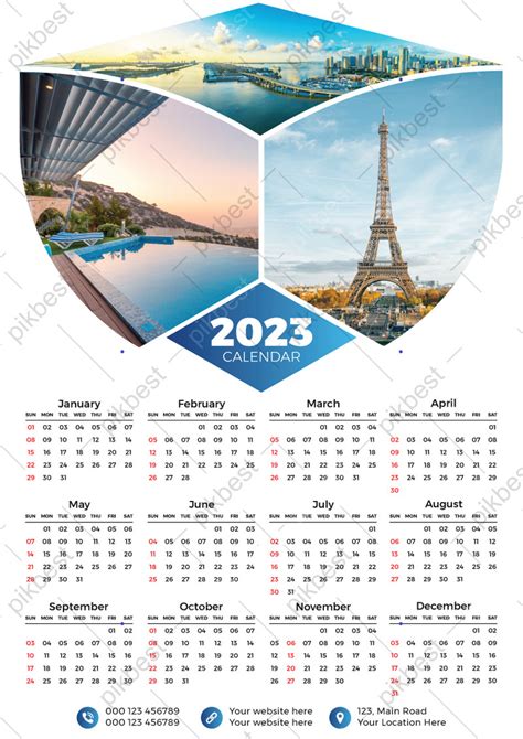 2023 Calendar Template Eps Free Download Pikbest