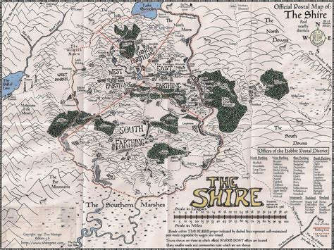 Postal Map Of The Shire Lotr