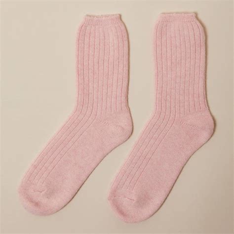 Pink Cashmere Ribbed Bed Socks Brandalley