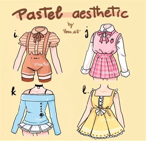Aesthetic Clothing In 2020 Drawing Anime Clothes Pastel Aesthetic