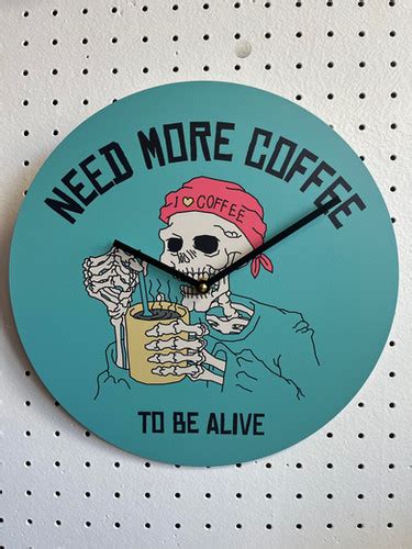 Skeleton Coffee Halloween Custom The Clock Factory